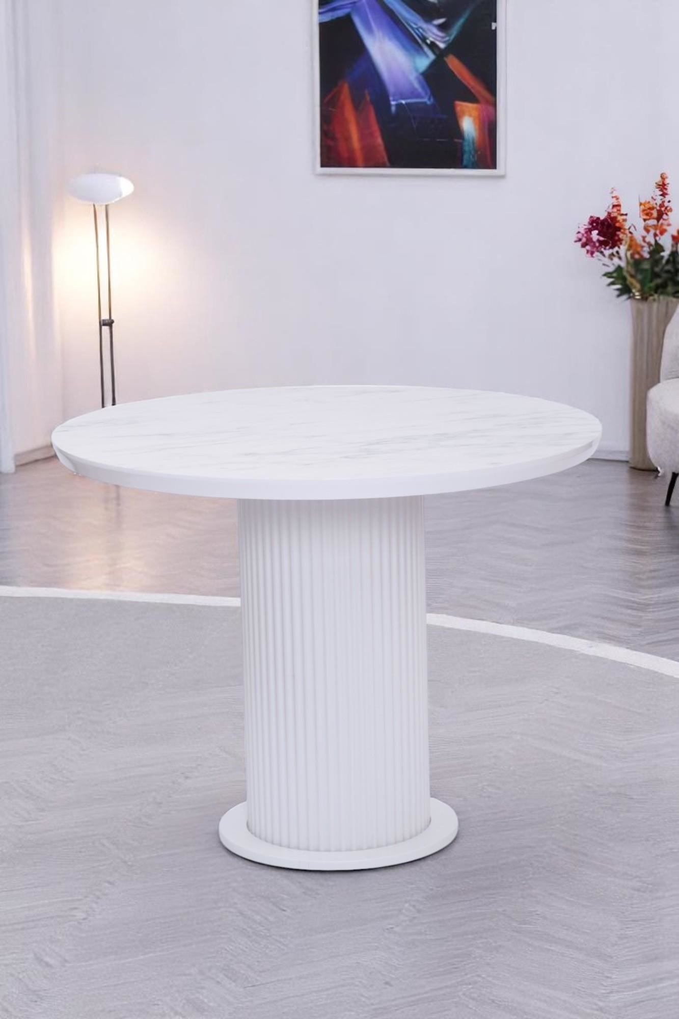 Erezogullari Mobilya Bohem Yuvarlak Lak Panel Mutfak Masasi 100Cm