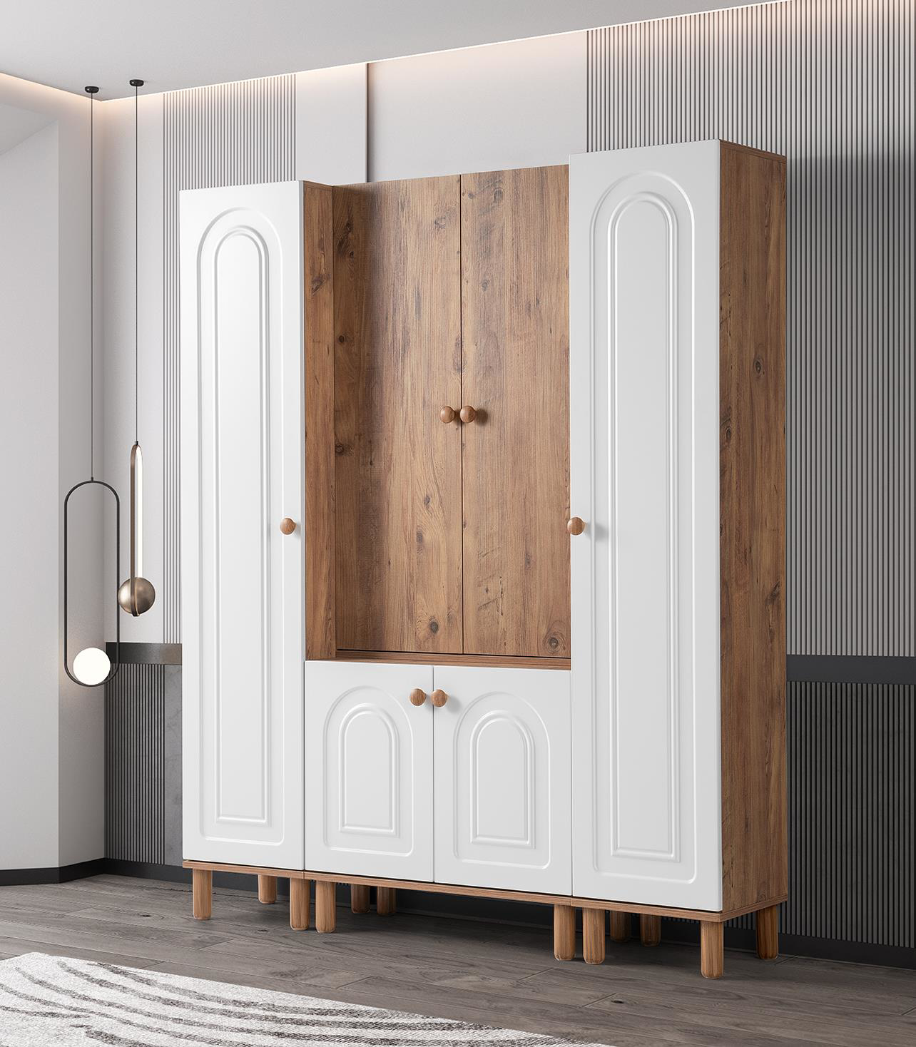 Erezogullari Mobilya Bohem Zambak Portmanto Ayakkabilik 160X38x200