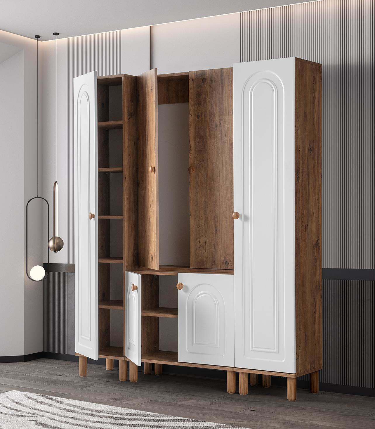 Erezogullari Mobilya Bohem Zambak Portmanto Ayakkabilik 160X38x200