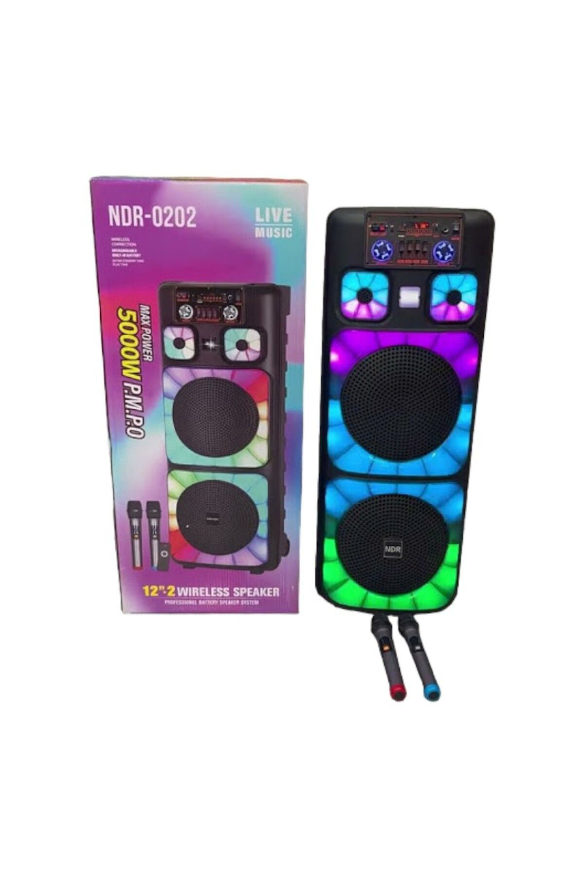 Ndr Boomboxtr -0202 2*12 İnc Taşinabilir Büyük Boy Bluetooth Parti