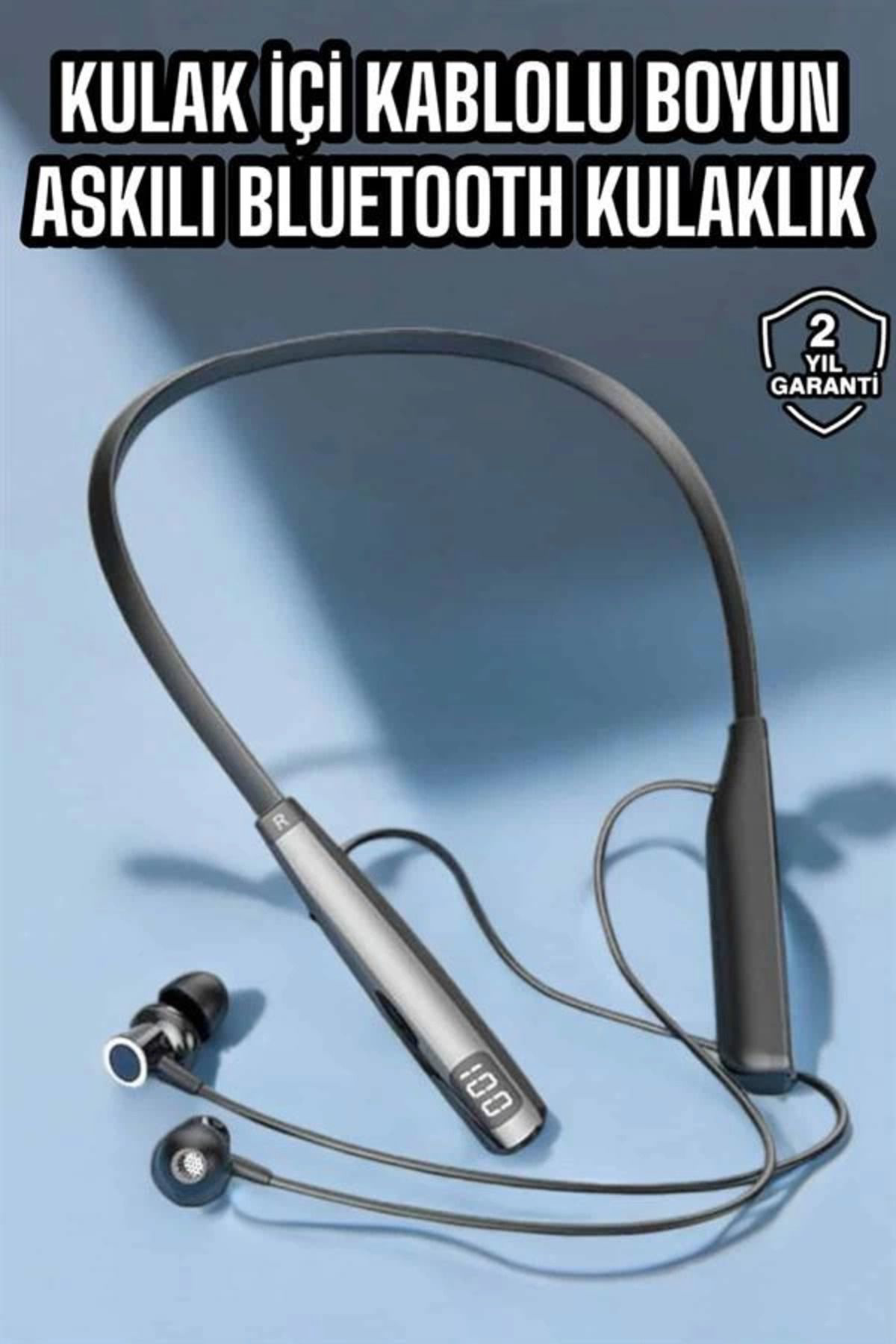 Pamiravm Boyun Askili Bluetooth Kulaklik Uzun Şarj Süreli Dijital Gösterge