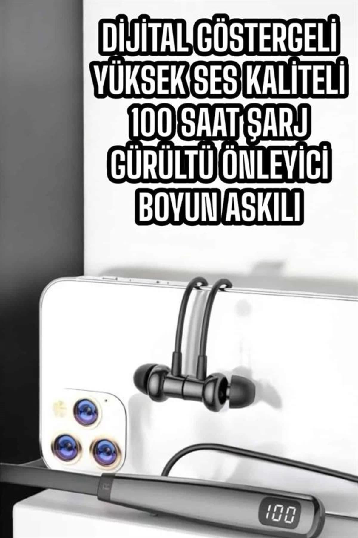 Pamiravm Boyun Askili Bluetooth Kulaklik Uzun Şarj Süreli Dijital Gösterge