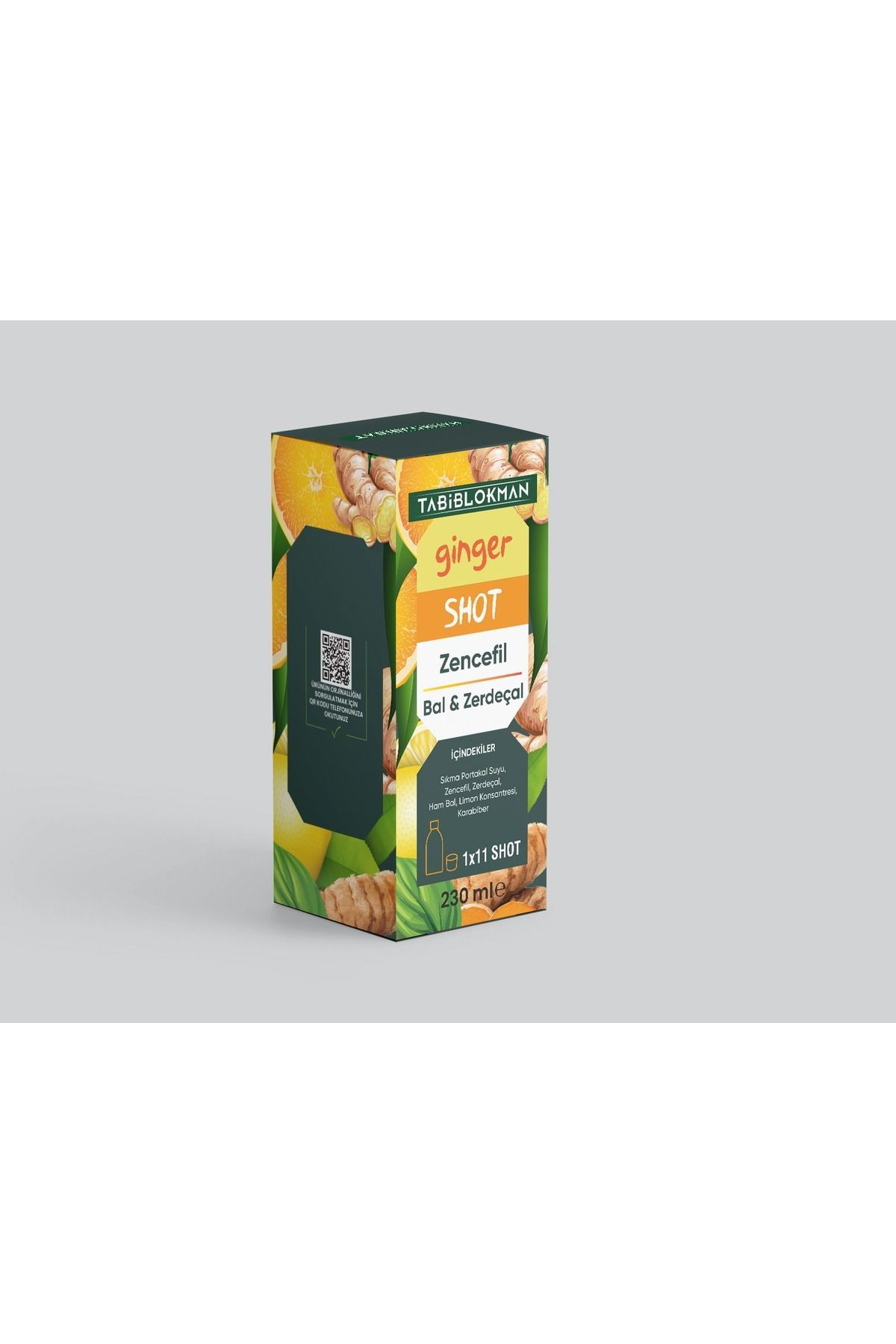 Tabib Lokman Bozkir Tahin Merkezi Ginger Shot, Portakal, Limon, Bal, Zencefil