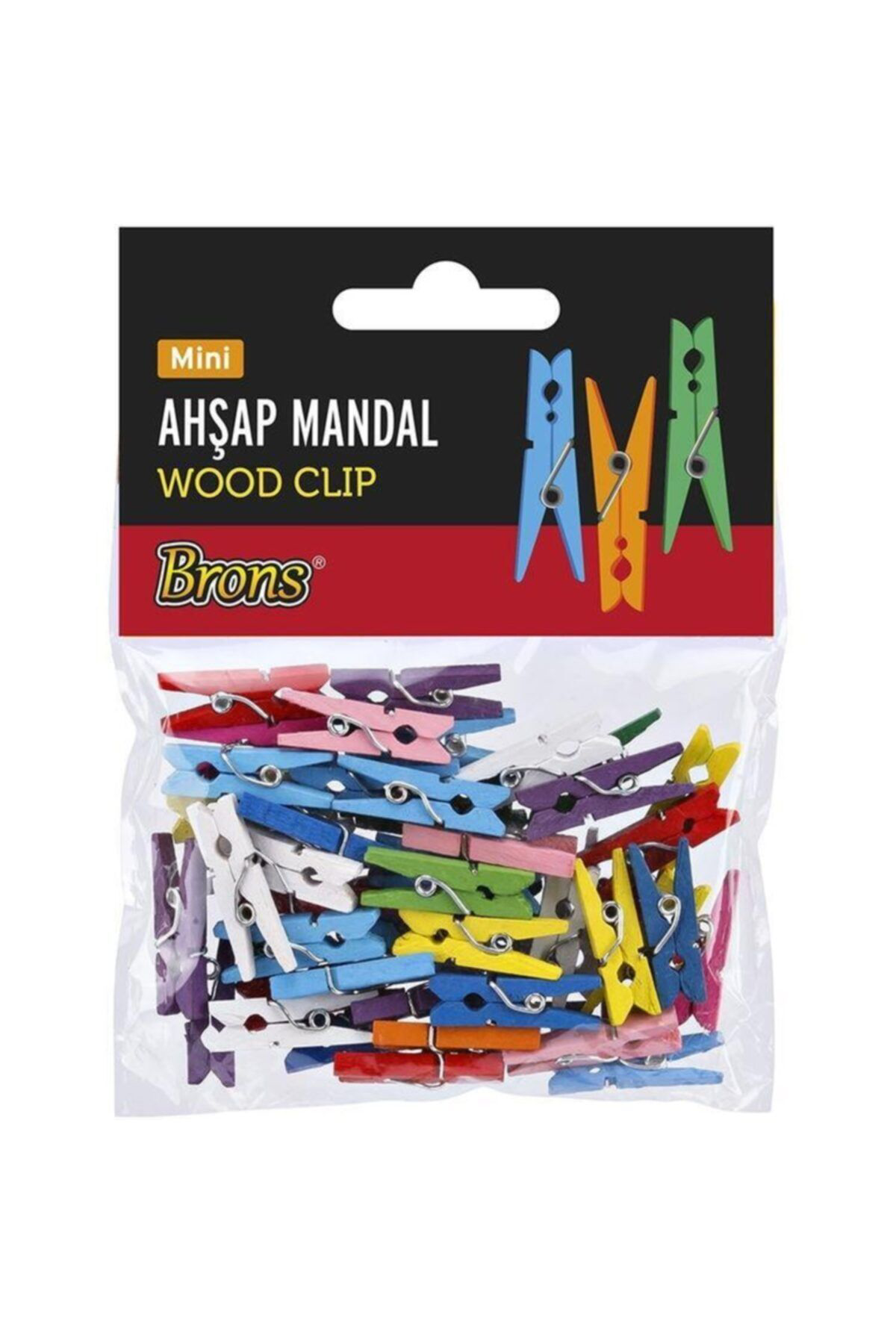Brons Br-908 Mini Renkli Ahşap Mandal