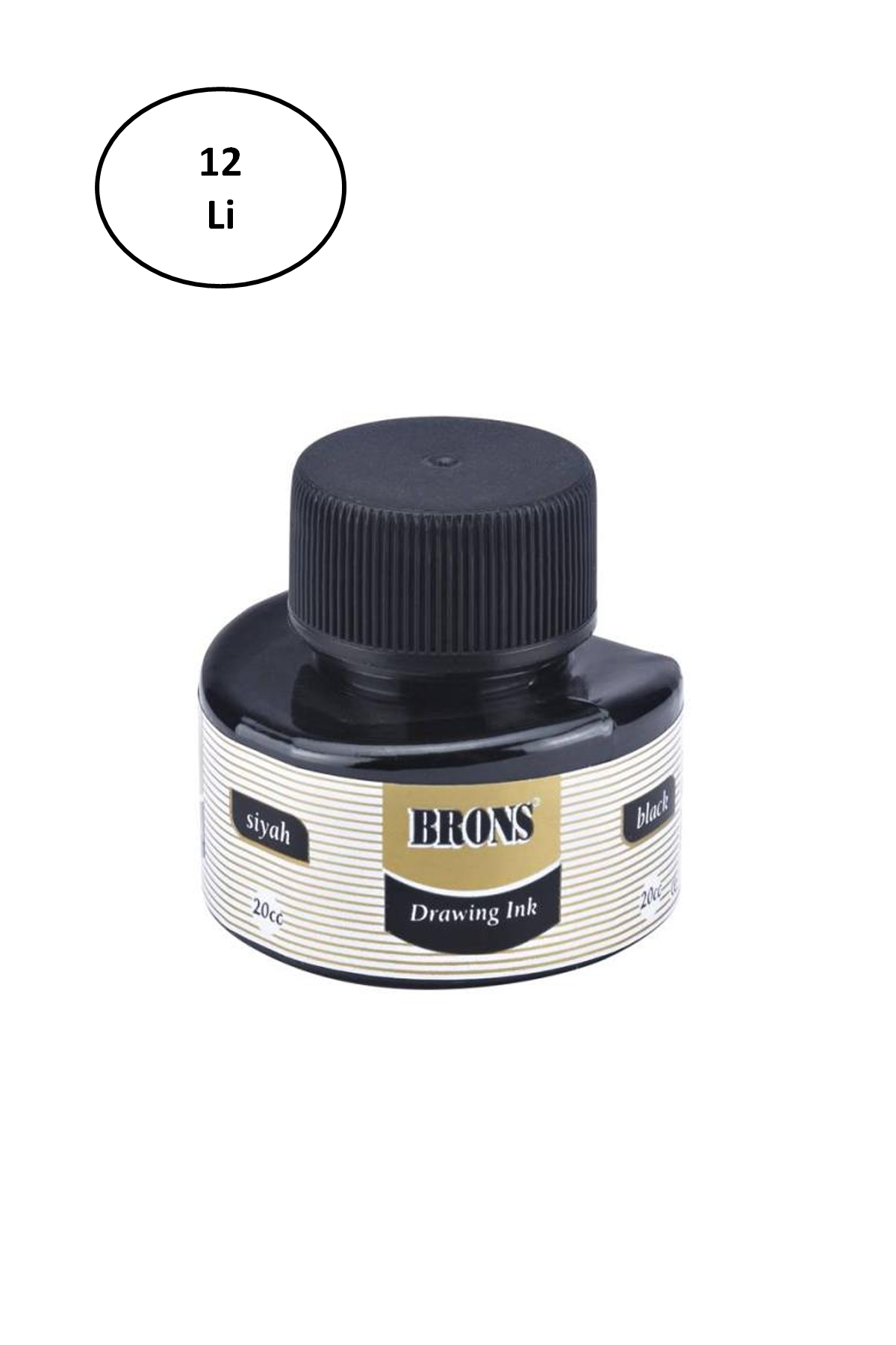 Just Cheap Store Brons Çini Mürekkebi Siyah 12'Li