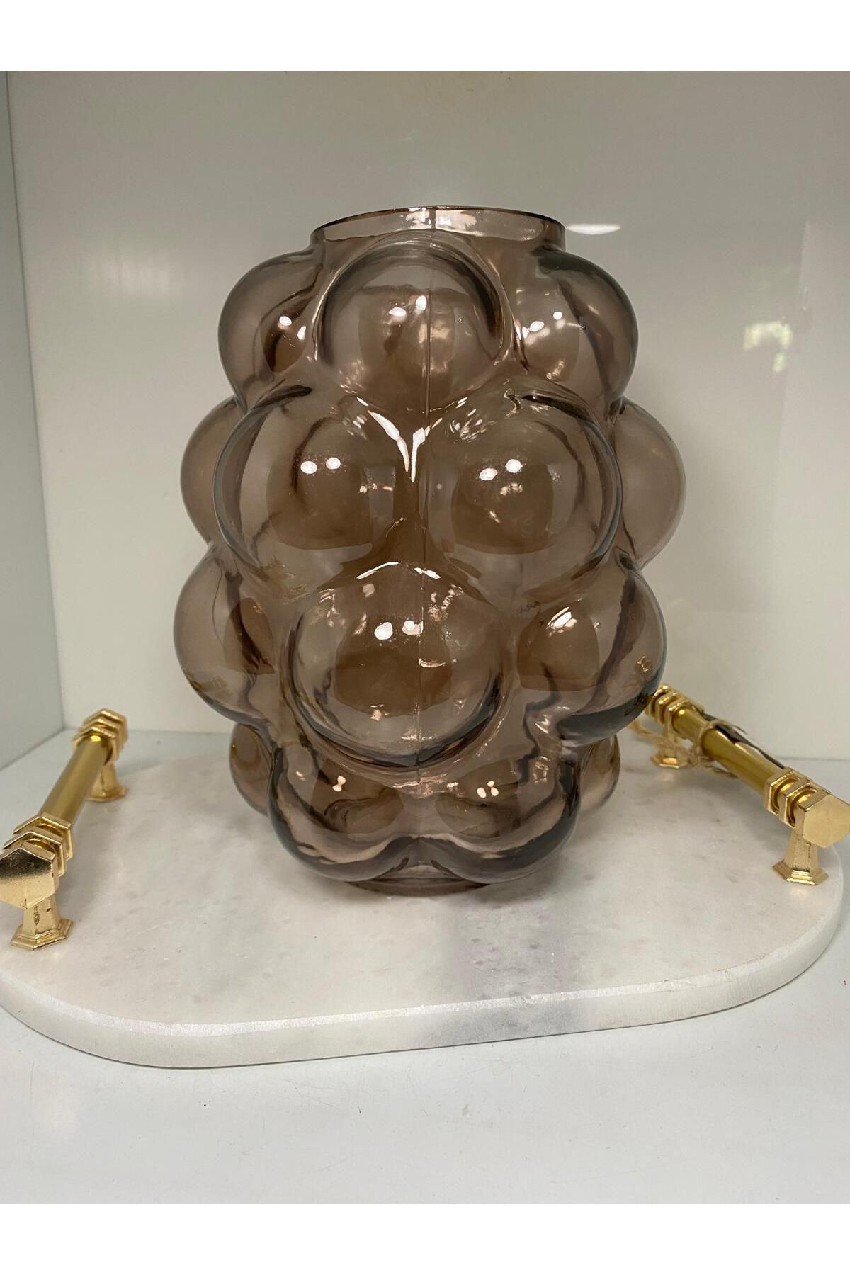 Vitale Bronz Kabarcik Cam Vazo 1 16*16*20,5 Cm
