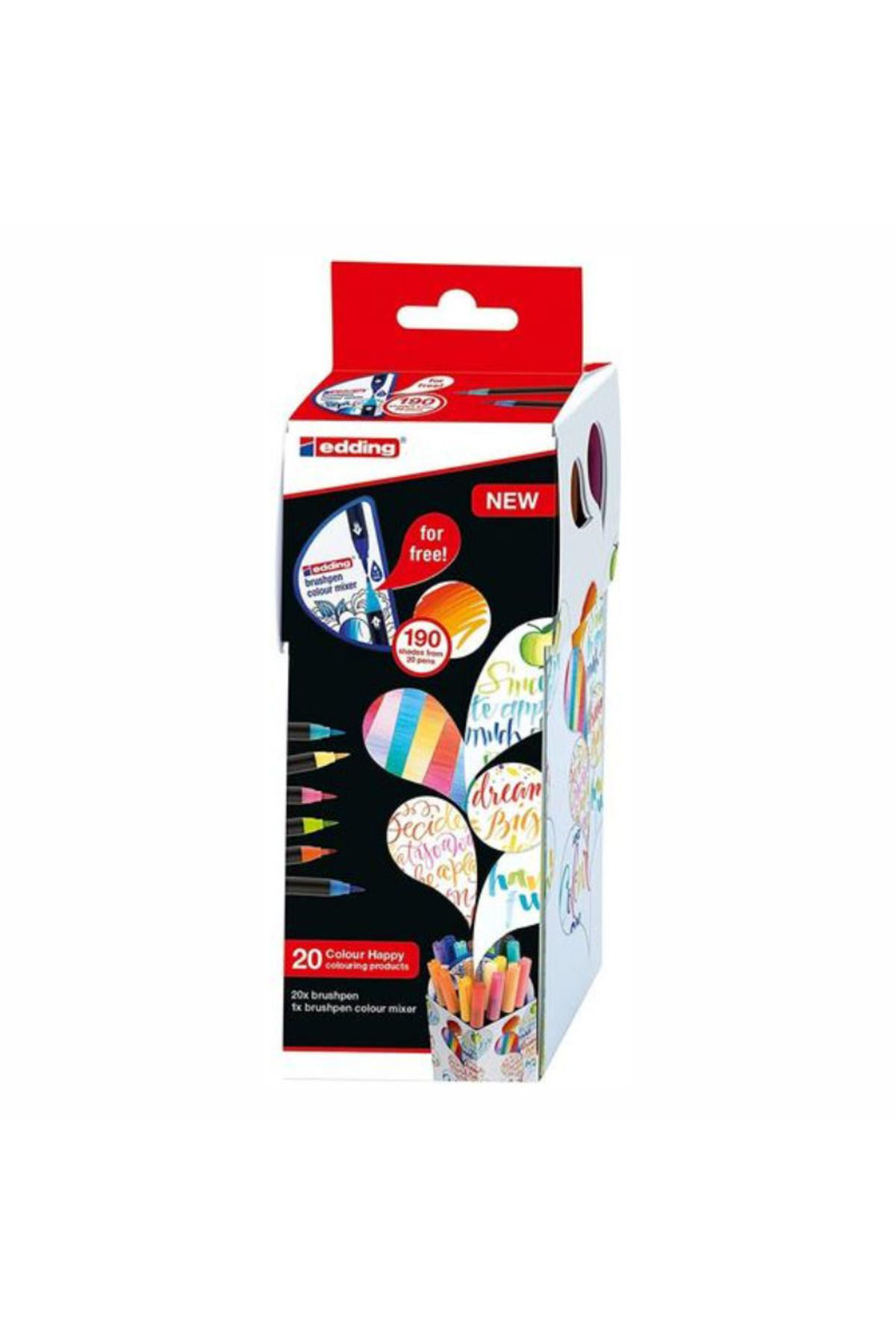 Edding Brush Pen 20 Renk Set Colour Happy