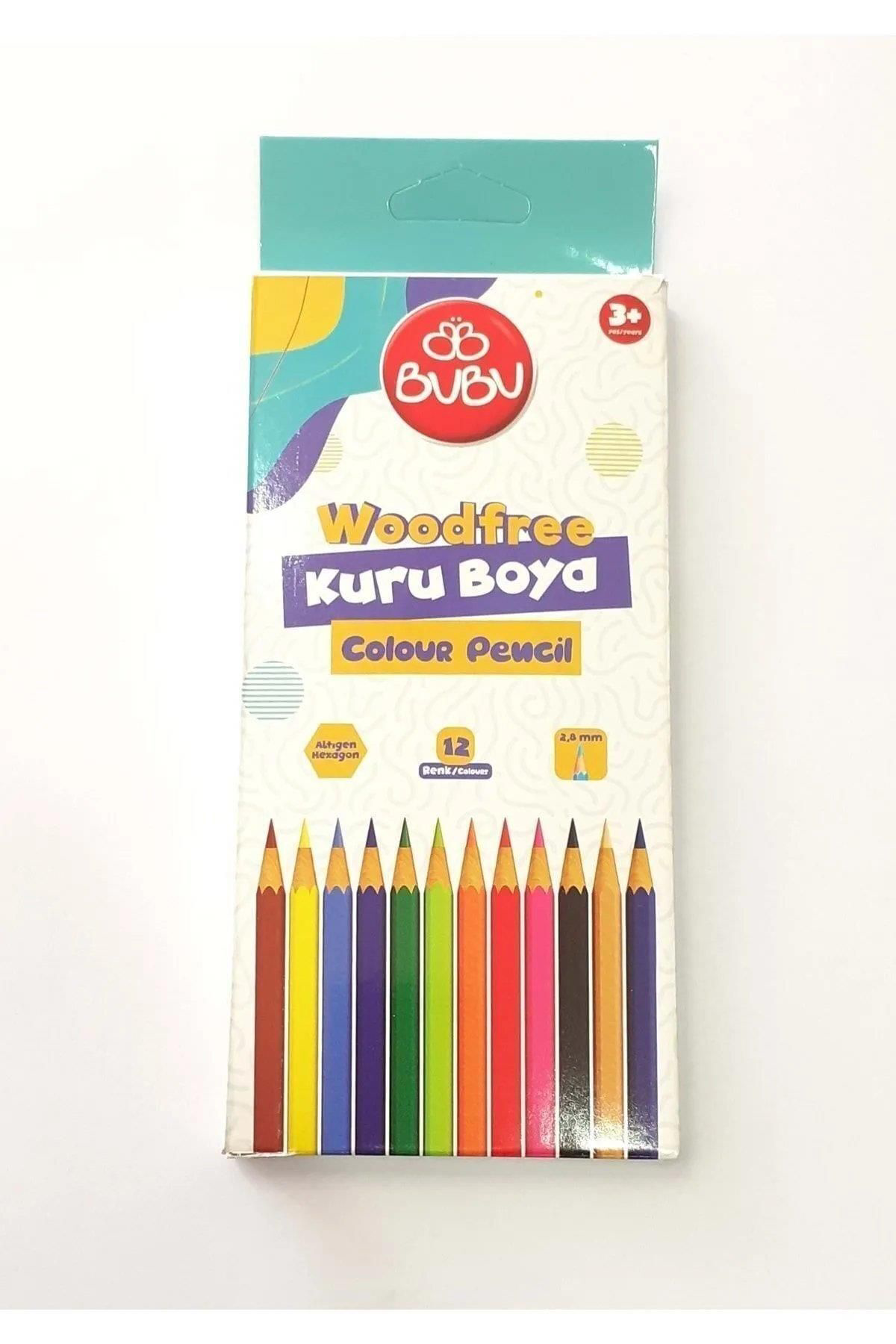 Bubu Bu-Bu Kuru Boya Kalemi Woodfree Tam Boy 12 Renk Kur001