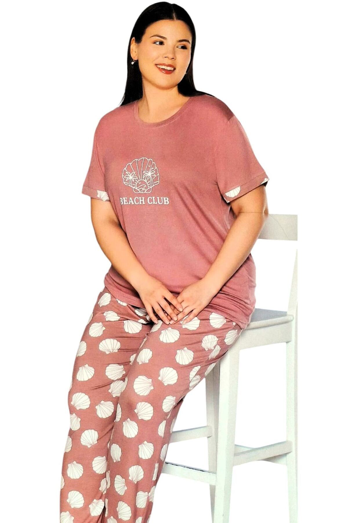 Flz Büyük Beden Kisa Kol Yazlik Pijama Takimi- Anne Pijama