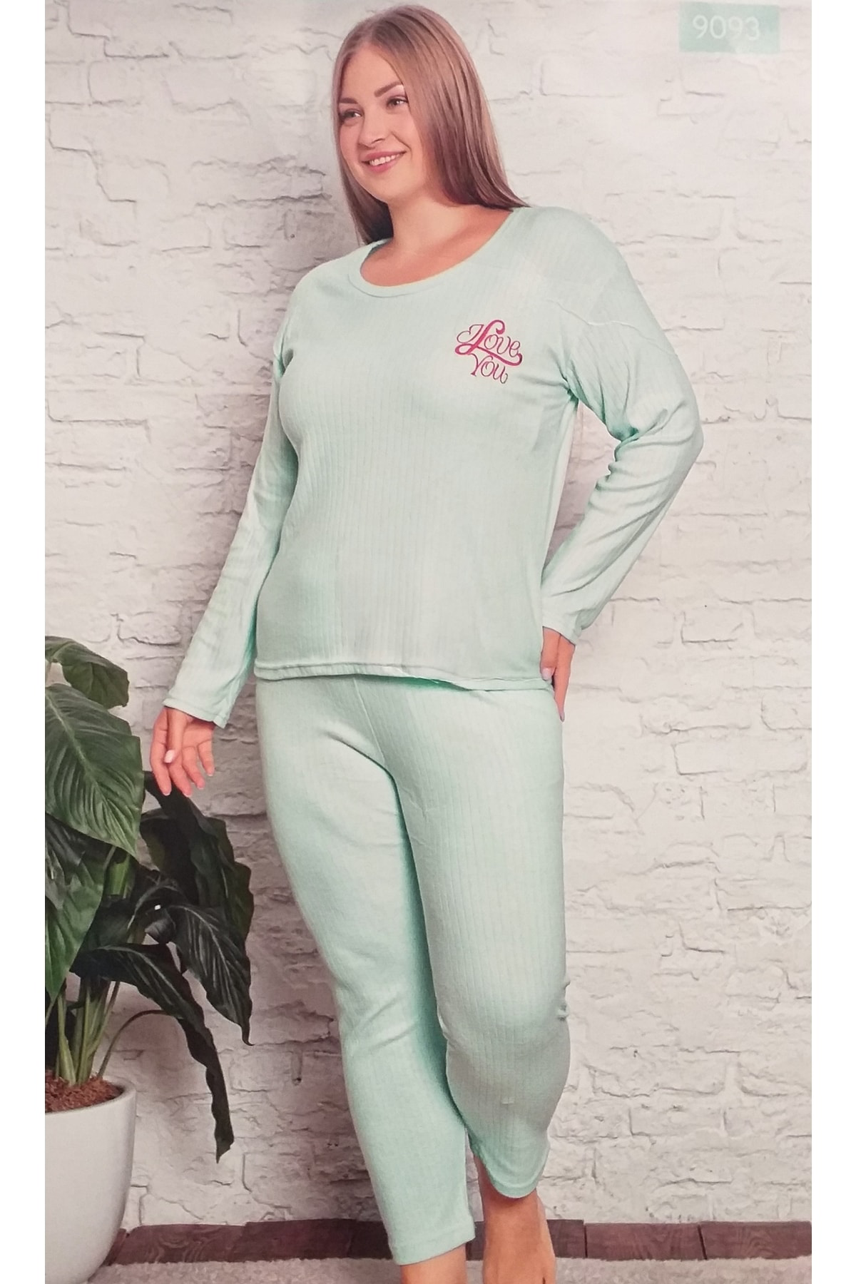 Bdk Büyük Beden Kişlik Pijama Takimi Yeşil