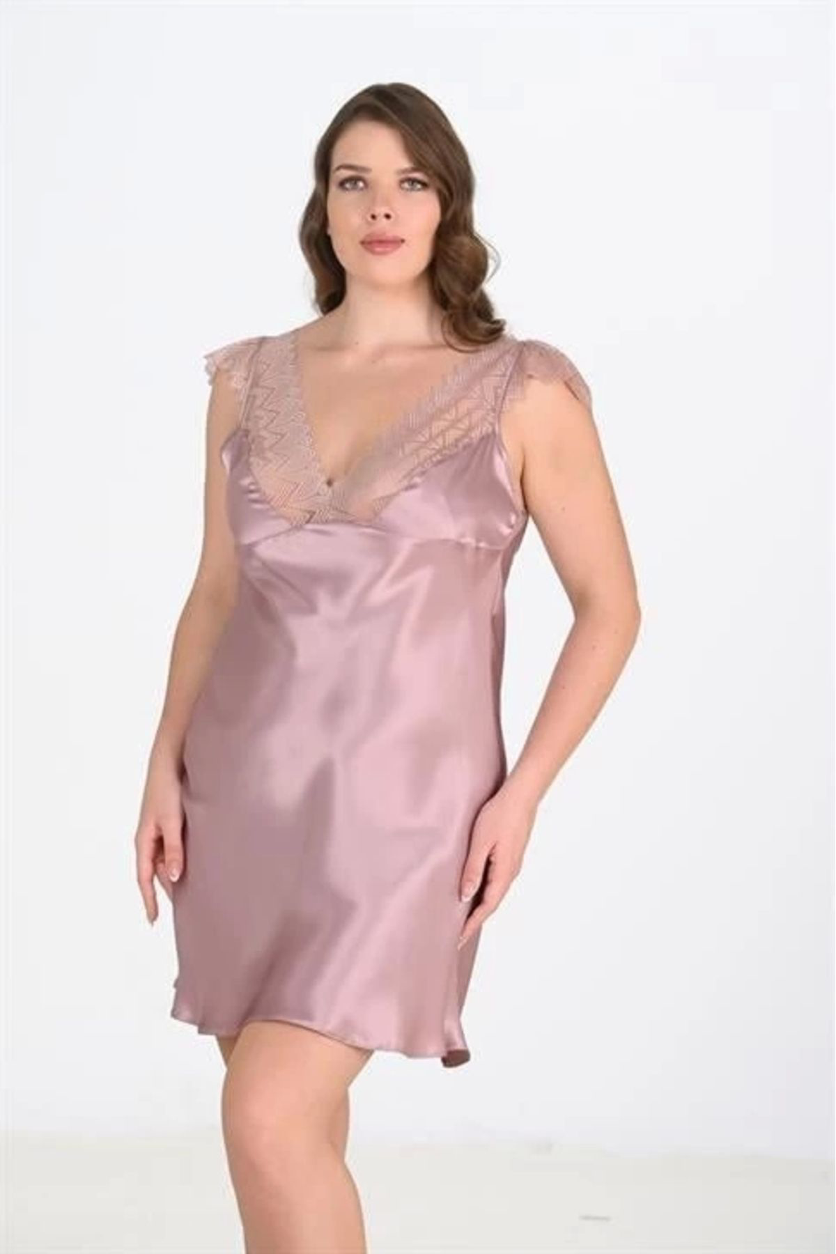 Aria's Closet Büyük Beden Vizon Gecelik 2106