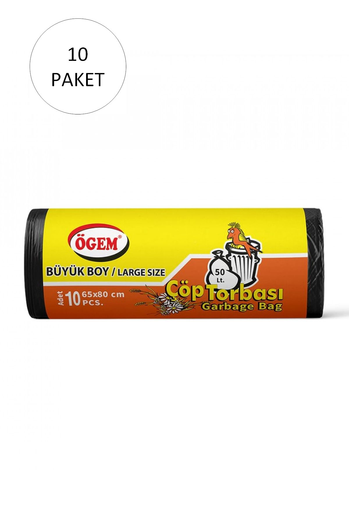 İsmiyle Al Büyük Boy Çöp Torbasi 65 X 80 Cm 10 Lu Rulo X 10 Paket = 100 Adet