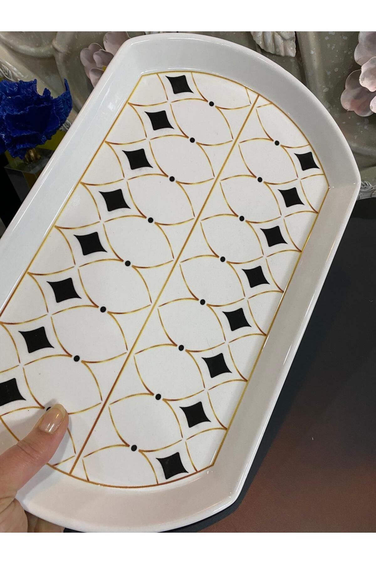 Elif Aksesuar Büyük Oval Tabak Black
