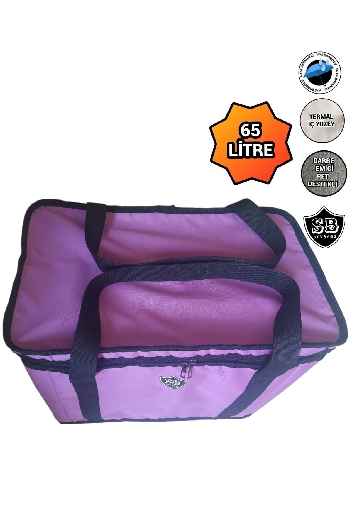 Sevbags Büyük Termos Termal Termo Çanta 65 Litre Mor 8 Kişilik Aileler İç