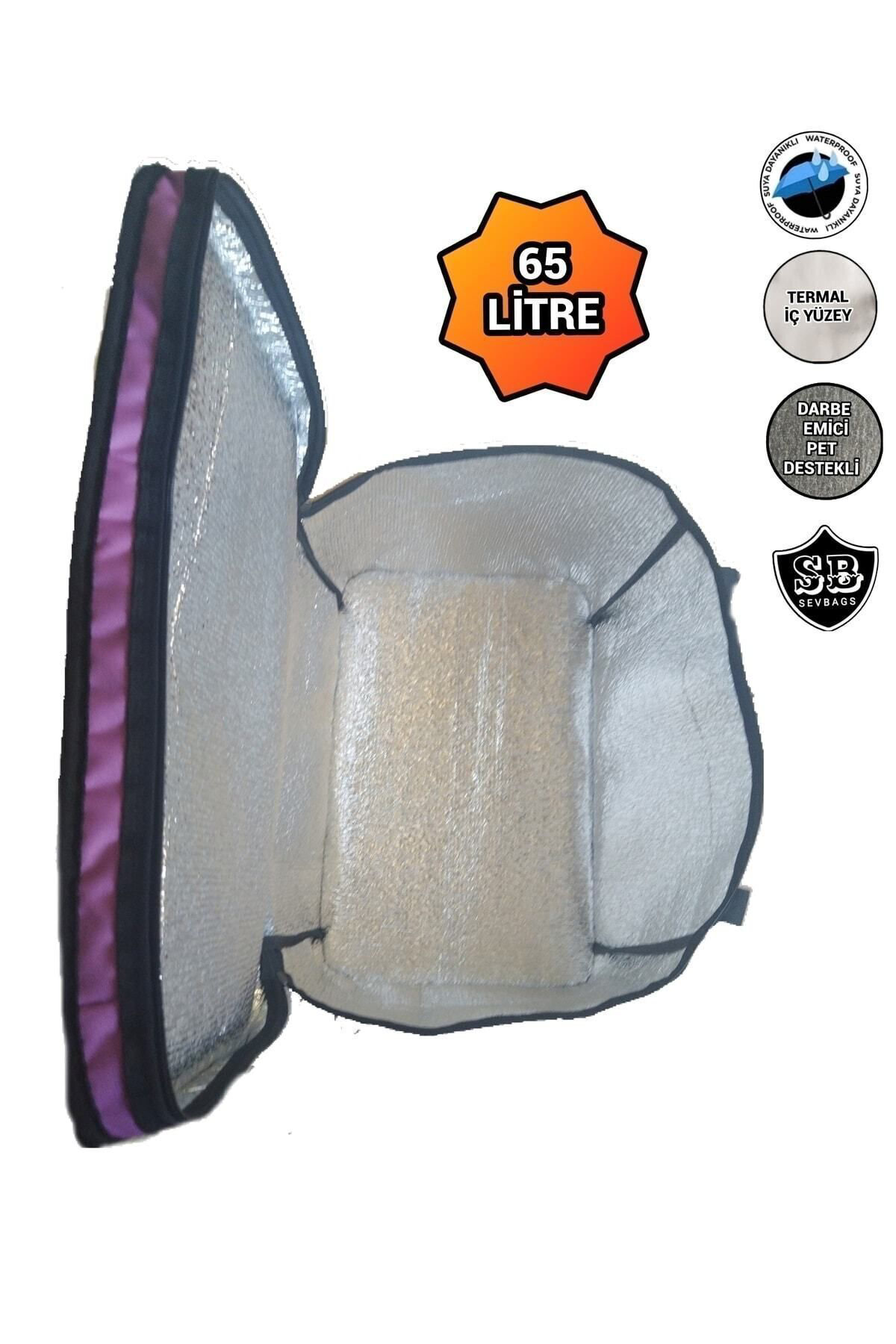 Sevbags Büyük Termos Termal Termo Çanta 65 Litre Mor 8 Kişilik Aileler İç