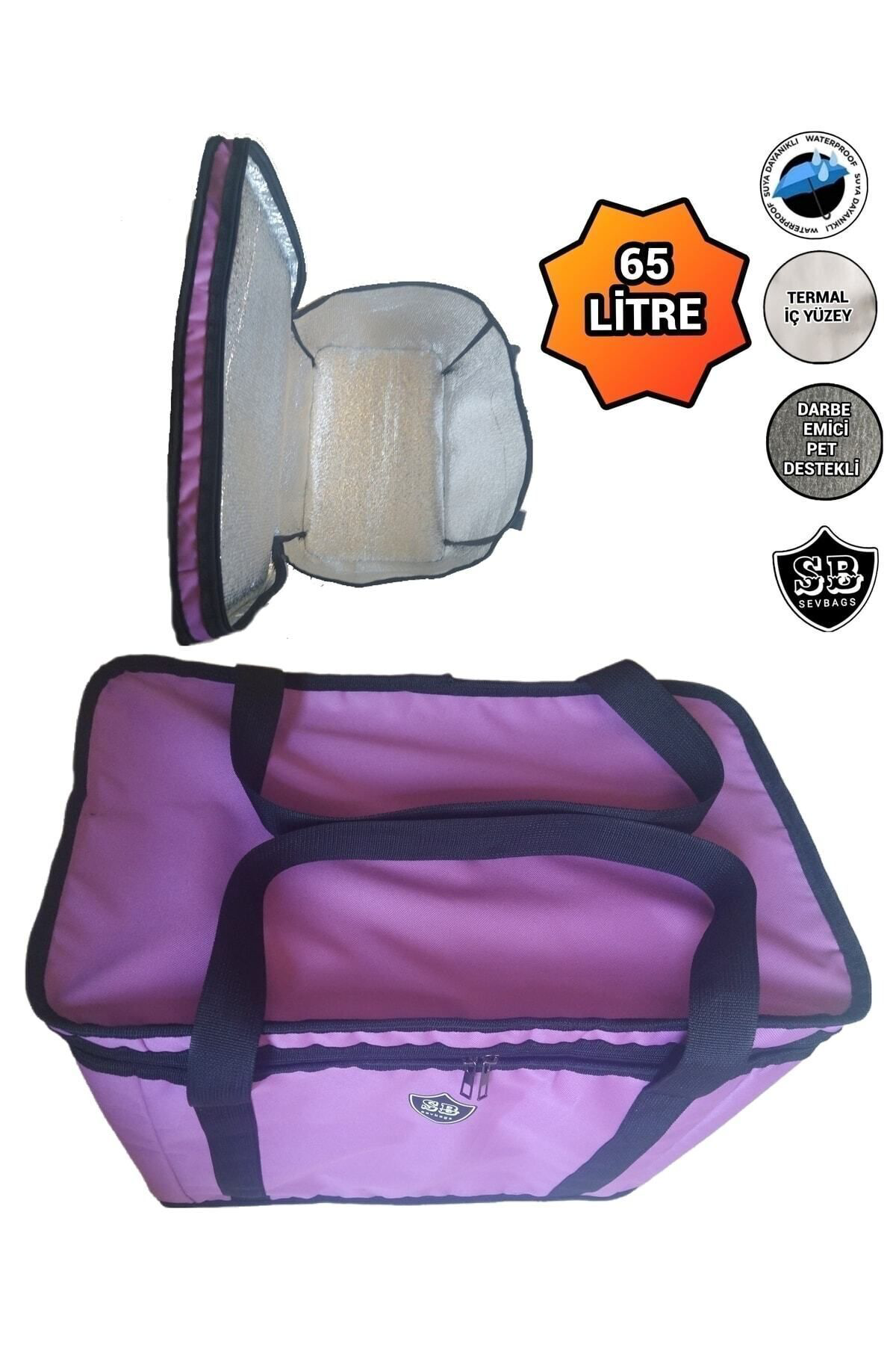 Sevbags Büyük Termos Termal Termo Çanta 65 Litre Mor 8 Kişilik Aileler İç