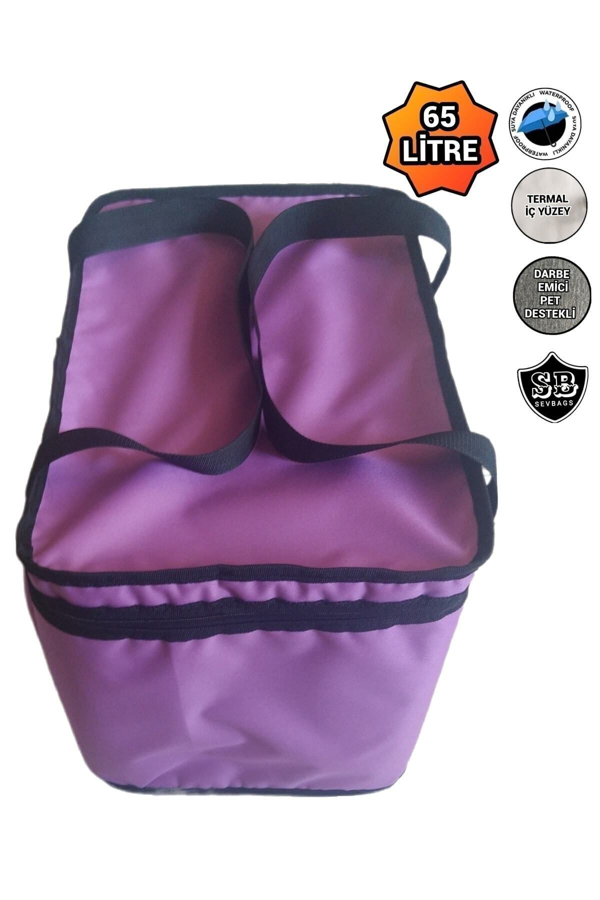 Sevbags Büyük Termos Termal Termo Çanta 65 Litre Mor 8 Kişilik Aileler İç
