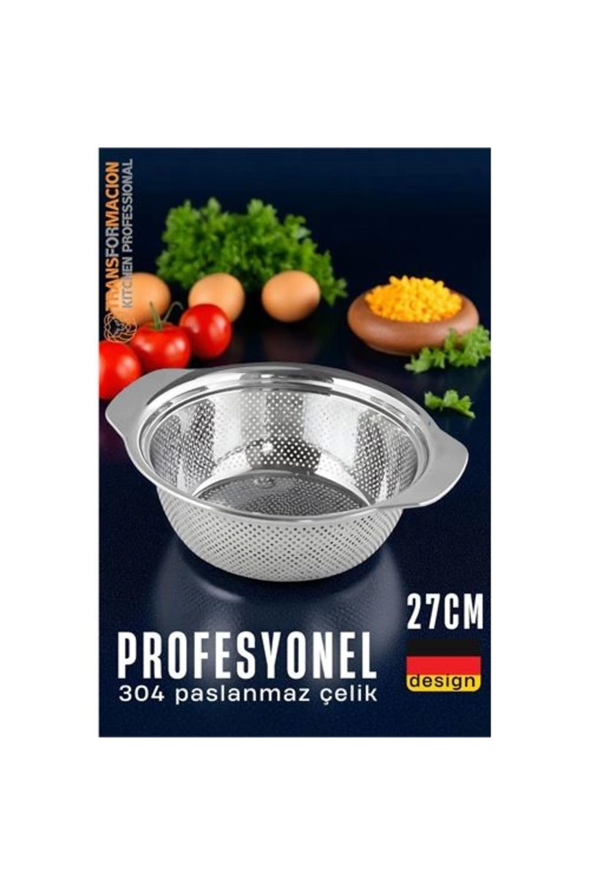Pamiravm Bx Alman Tip Kevgir - 304 Paslanmaz Çelik Profesyonel Süzgeç 27 C