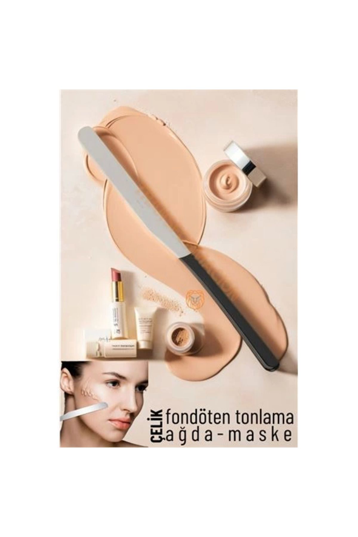 Thebestnzm Bx Maske Sivi Fondöten Tonlama Spatulasi Çelik