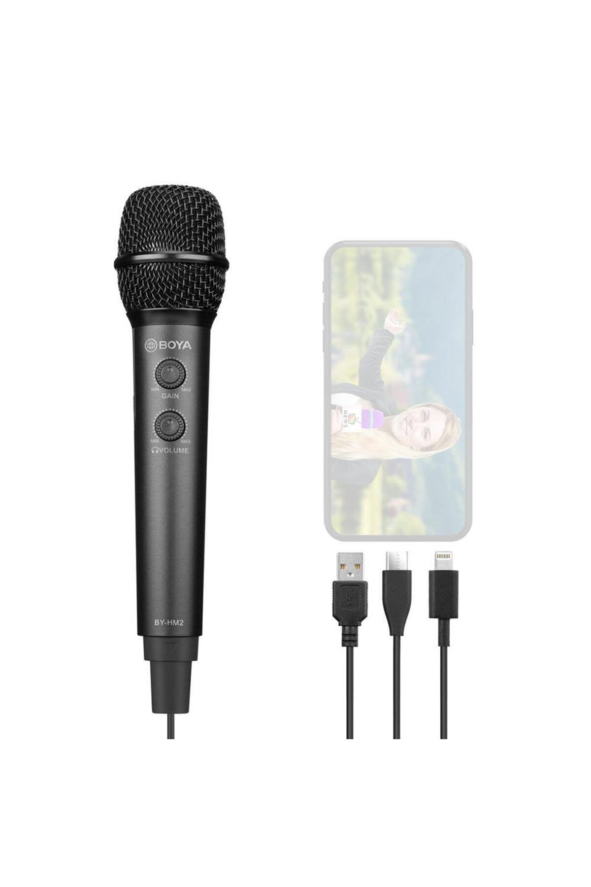 Boya By-Hm2, Xiaomi Note10 İçin Telefon Uyumlu El, Sahne Mikrofonu