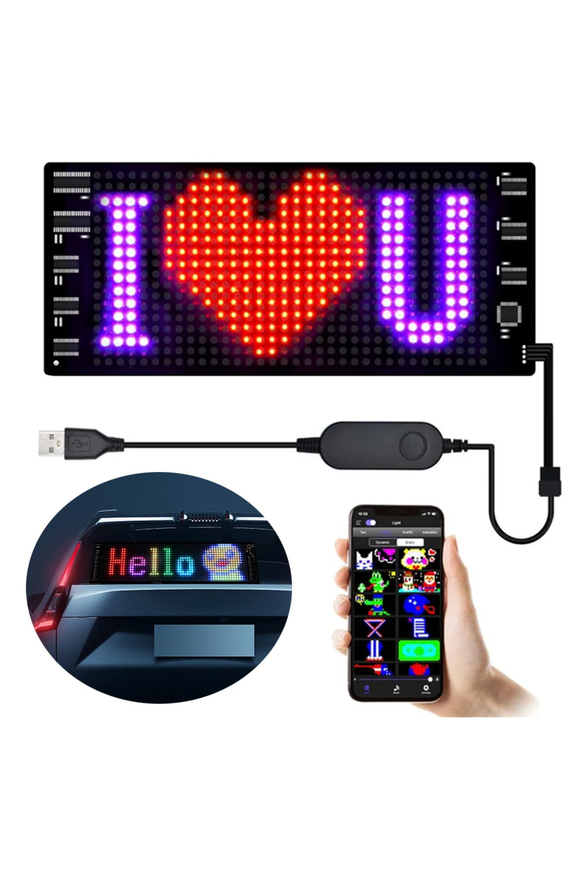 Powermaster Byryeni  Pm-23820 7X17cm Usbli Kayan Yazi Led Tabela Yenisezon
