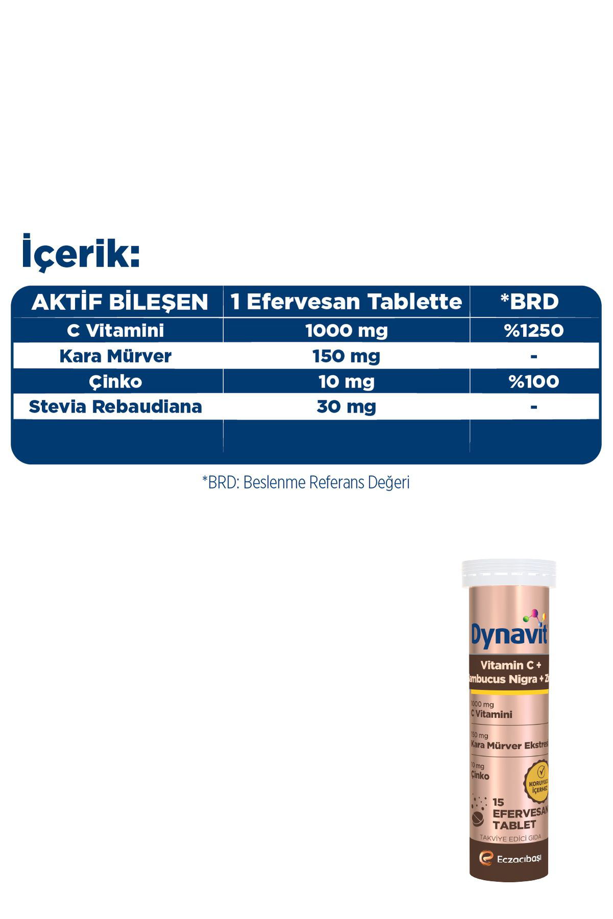 Dynavit C Vitamini, Sambucus Nigra Ve Çinko 15 Efervesan Tablet - C Vitam