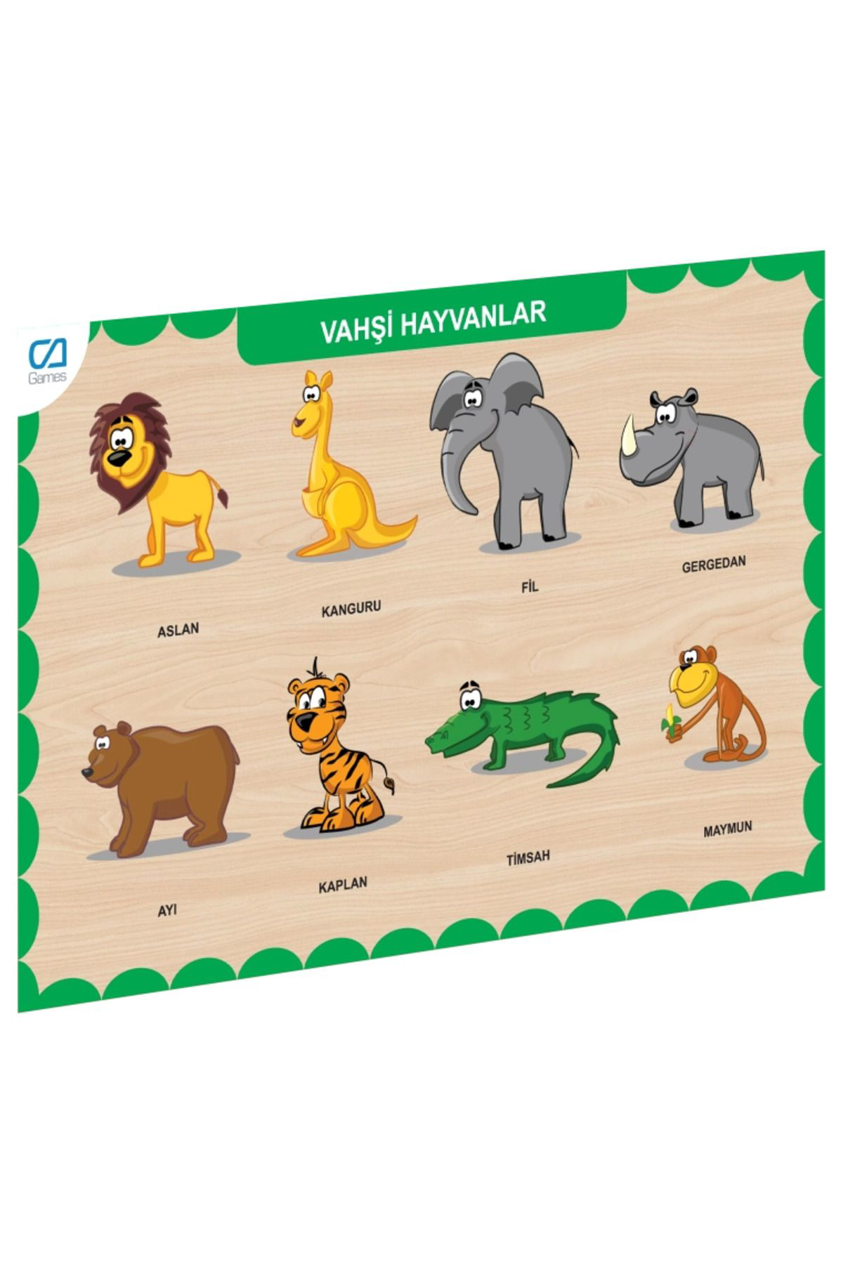 Pamiravm Caahs-3213 Ca Games Ahşap Vahşi Hayvanlar Bul-Tak
