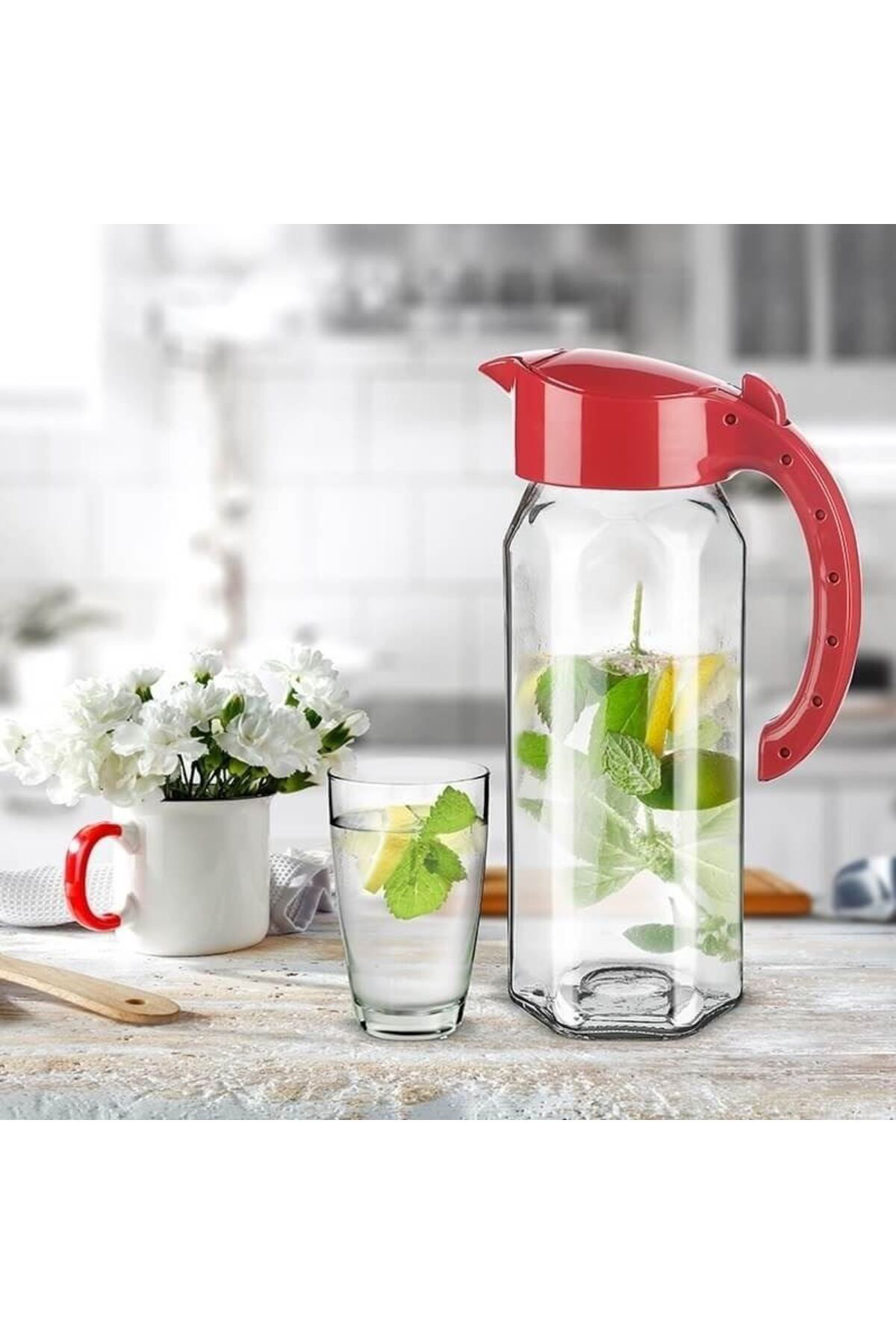 K&A Cam Sürahi Ala Jug 1500 Ml