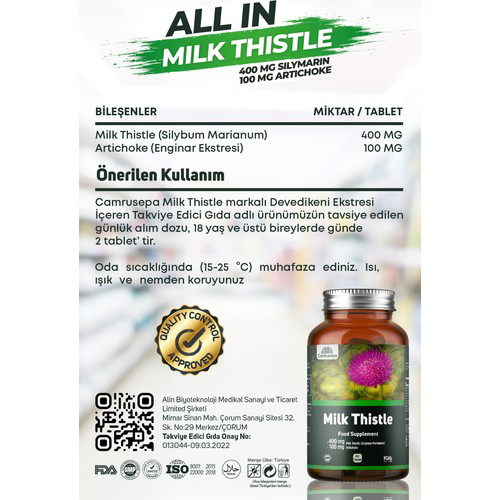 Camrusepa  Milk Thistle 400Mg 60 Tablet