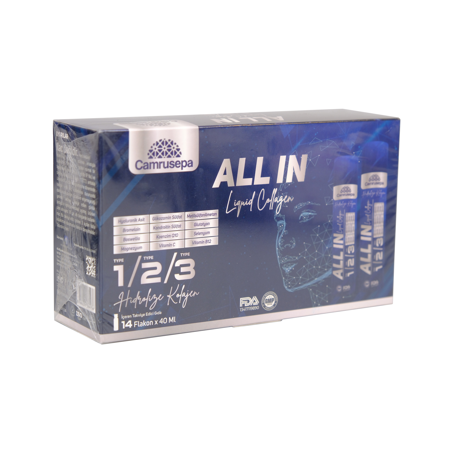 Camrusepa  Type 1-2-3 Likit Collagen 28 Flakon 5000Mg