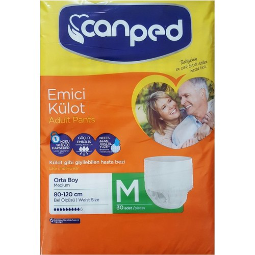 Canped  Emici Külot Orta (Medium) Boy Hasta Bezi, 30 Adet