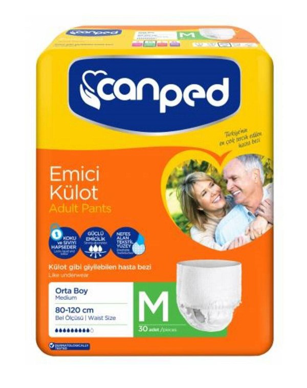 Canped  Emici Külot Orta (Medium) Boy Hasta Bezi, 30 Adet