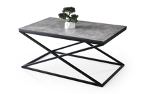 Sivas Gözde Mobilya Çapraz Metal Dikdörtgen Orta Sehpa 100X60cm