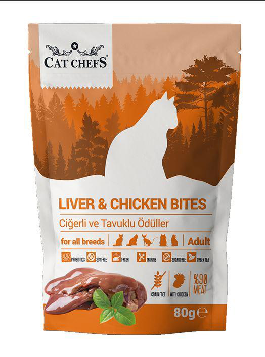 Cat Chefs  Liver Chicken 80 Gr (Ciğerli Ve Tavuk Etli)