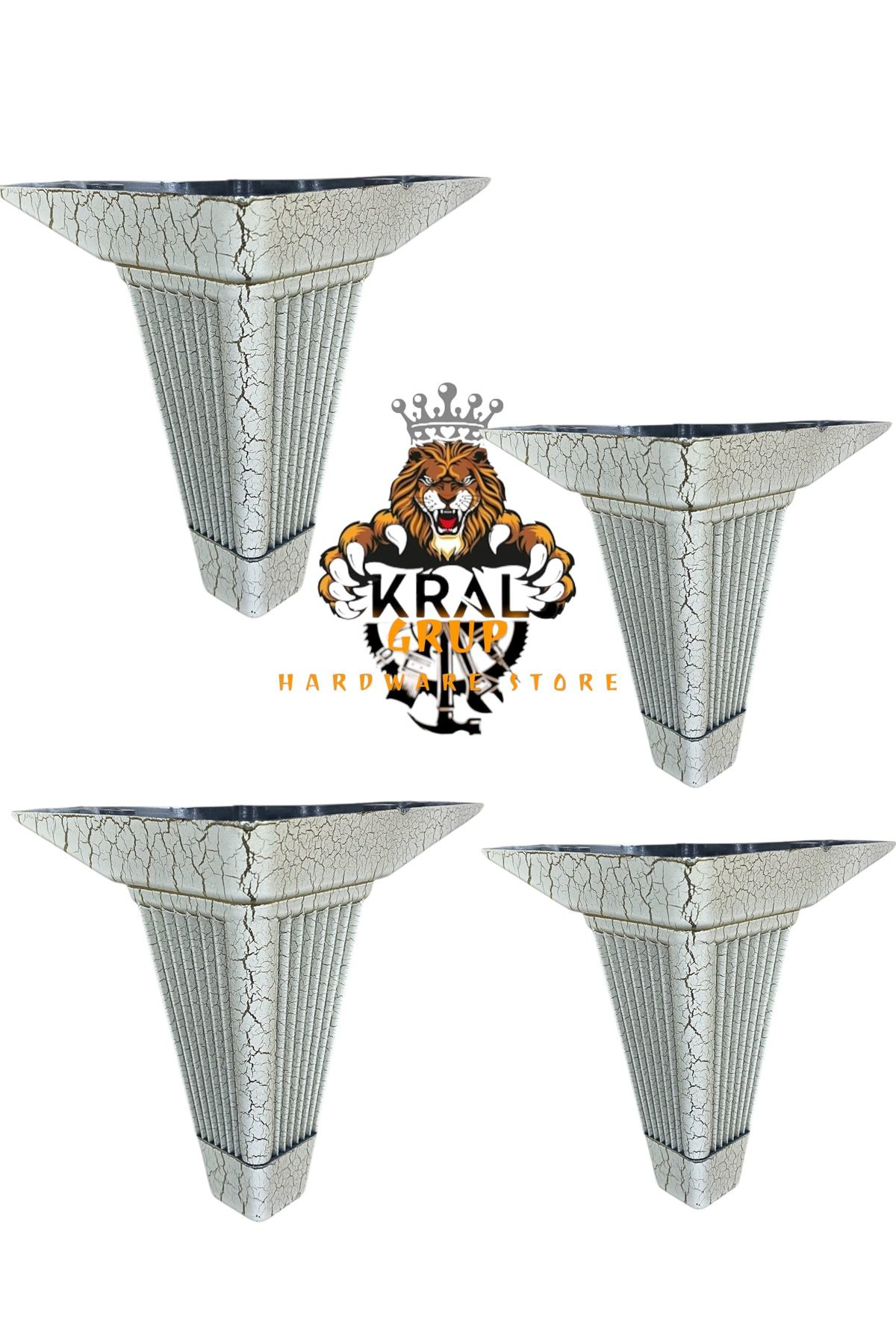 Kral Hirdavat Çatlak 12Cm Ayak, Mobilya, Dolap,Koltuk, Baza Ayaği ( Sert Plasti