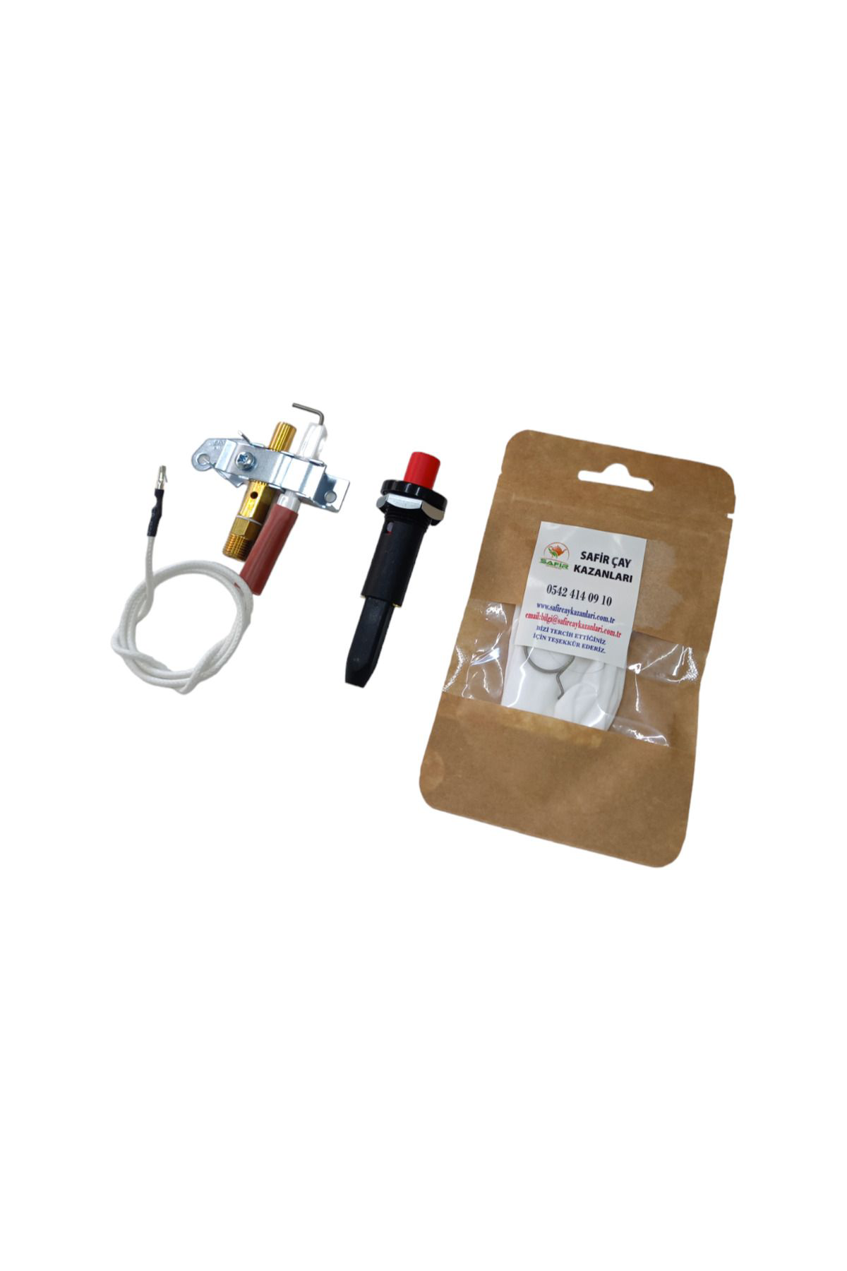 Safir Çay Kazani İçin İsi Ateşleme Çakmak Takimi + 1 Paket 5 Adet Muslu