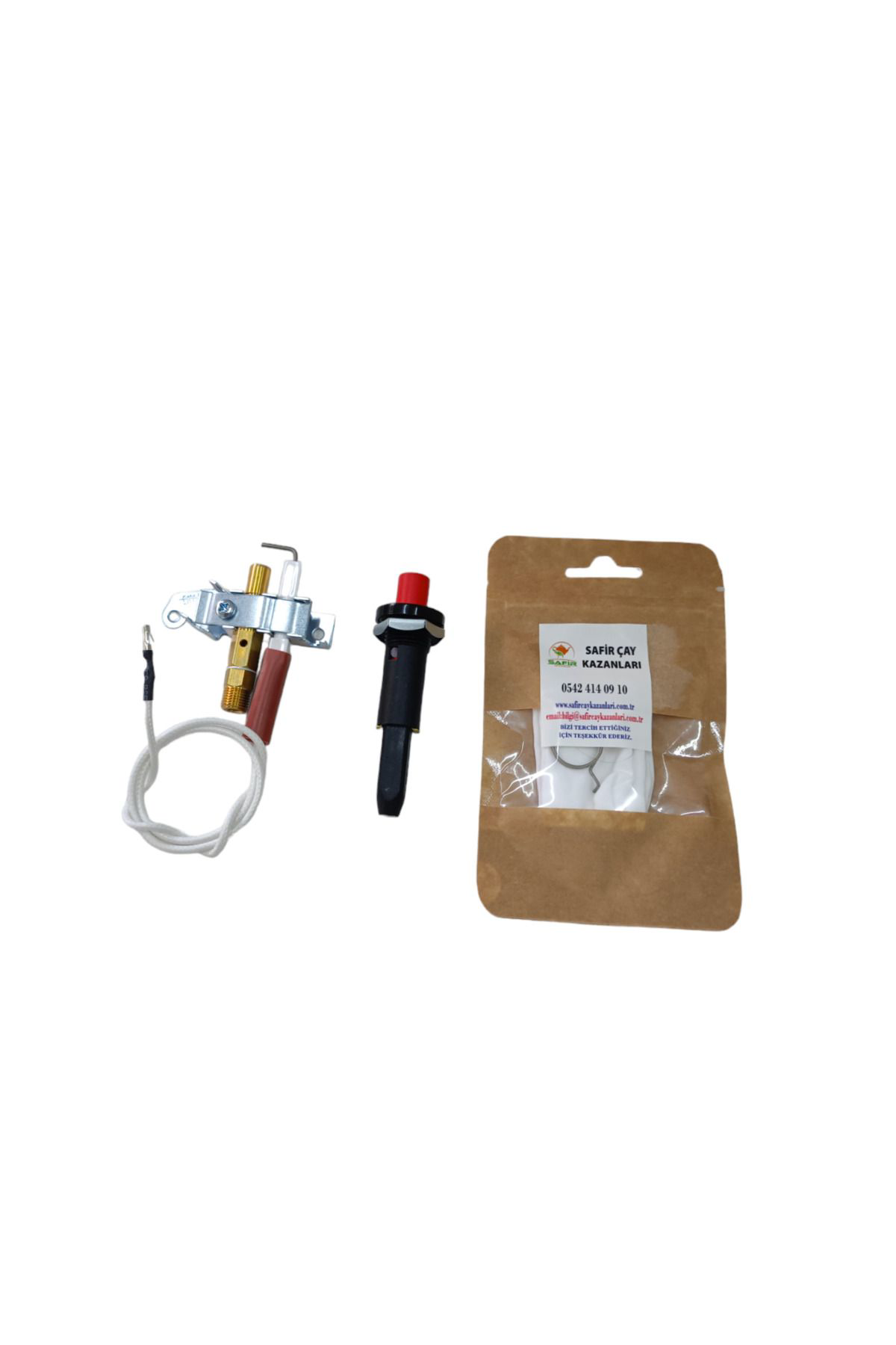 Safir Çay Kazani İçin İsi Ateşleme Çakmak Takimi + 1 Paket 5 Adet Muslu