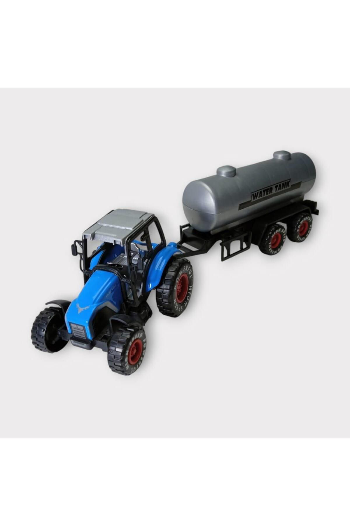 K&A Çek Birak Römorklu Traktör 25Cm - Mavi Su Tanki