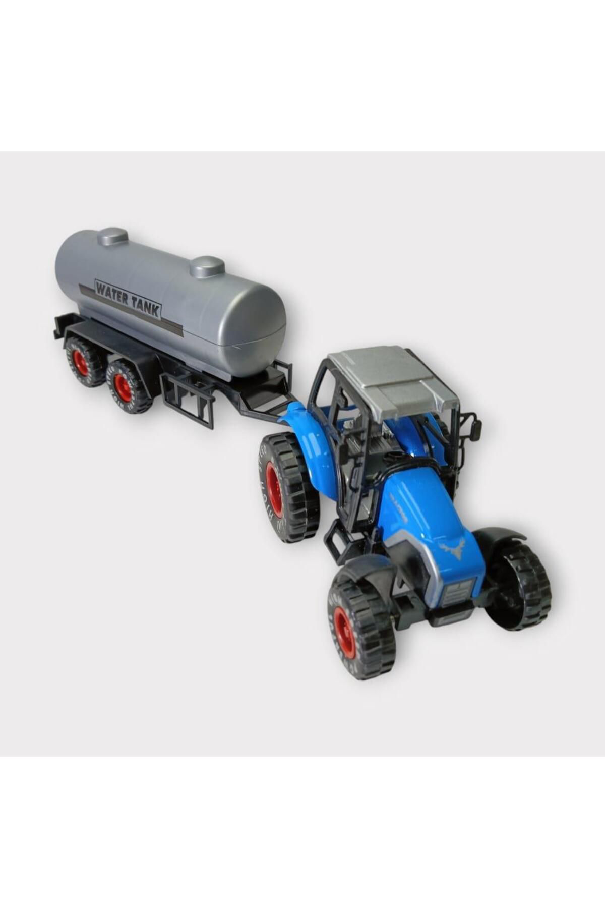 K&A Çek Birak Römorklu Traktör 25Cm - Mavi Su Tanki