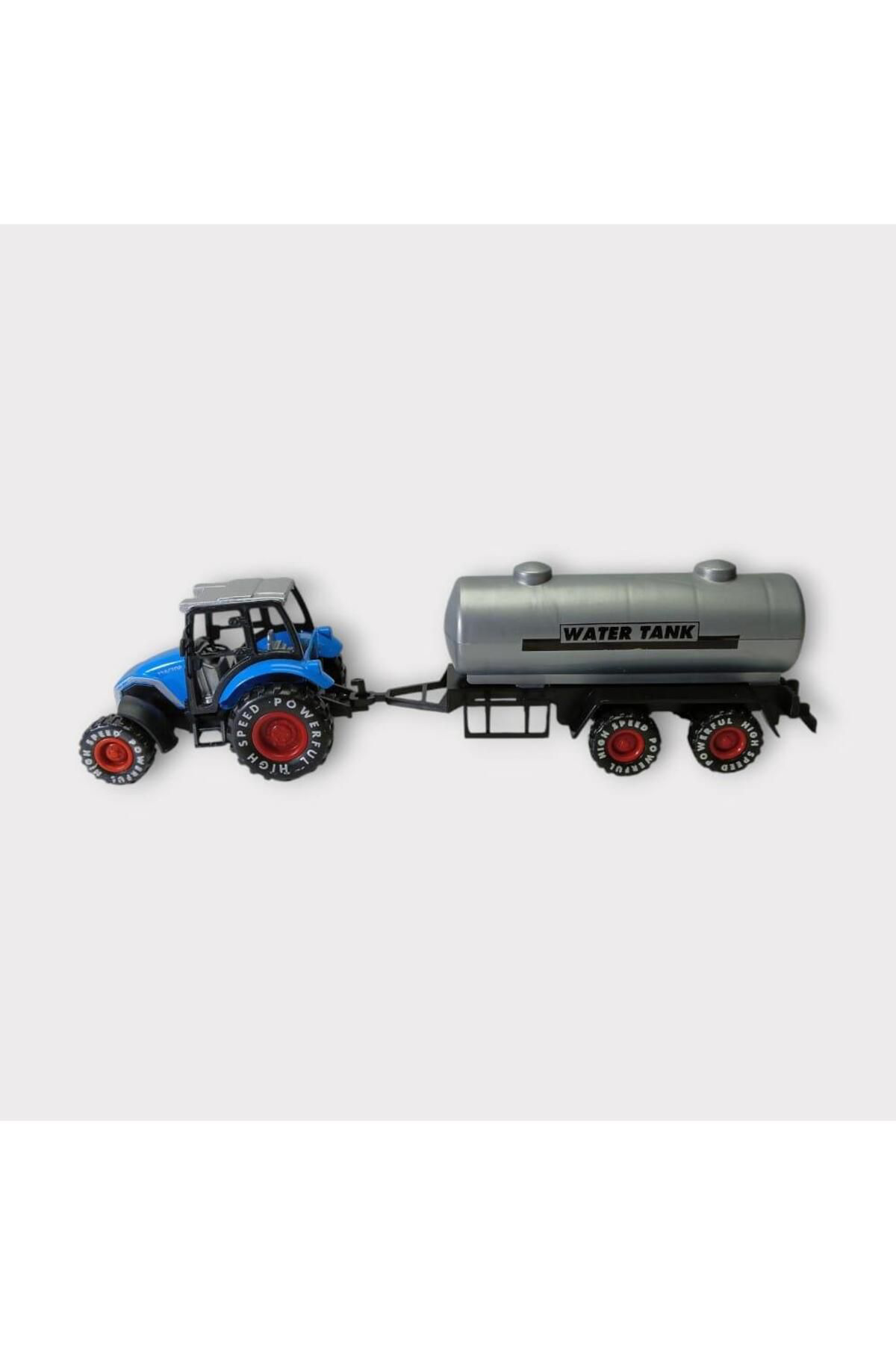 K&A Çek Birak Römorklu Traktör 25Cm - Mavi Su Tanki