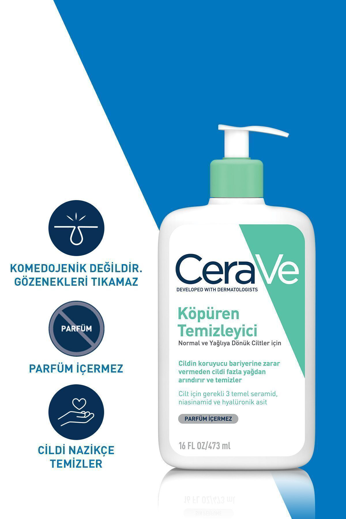 Cerave  Foaming Cleanser Normal & Yağliya Dönük Ciltler İçin 473 M