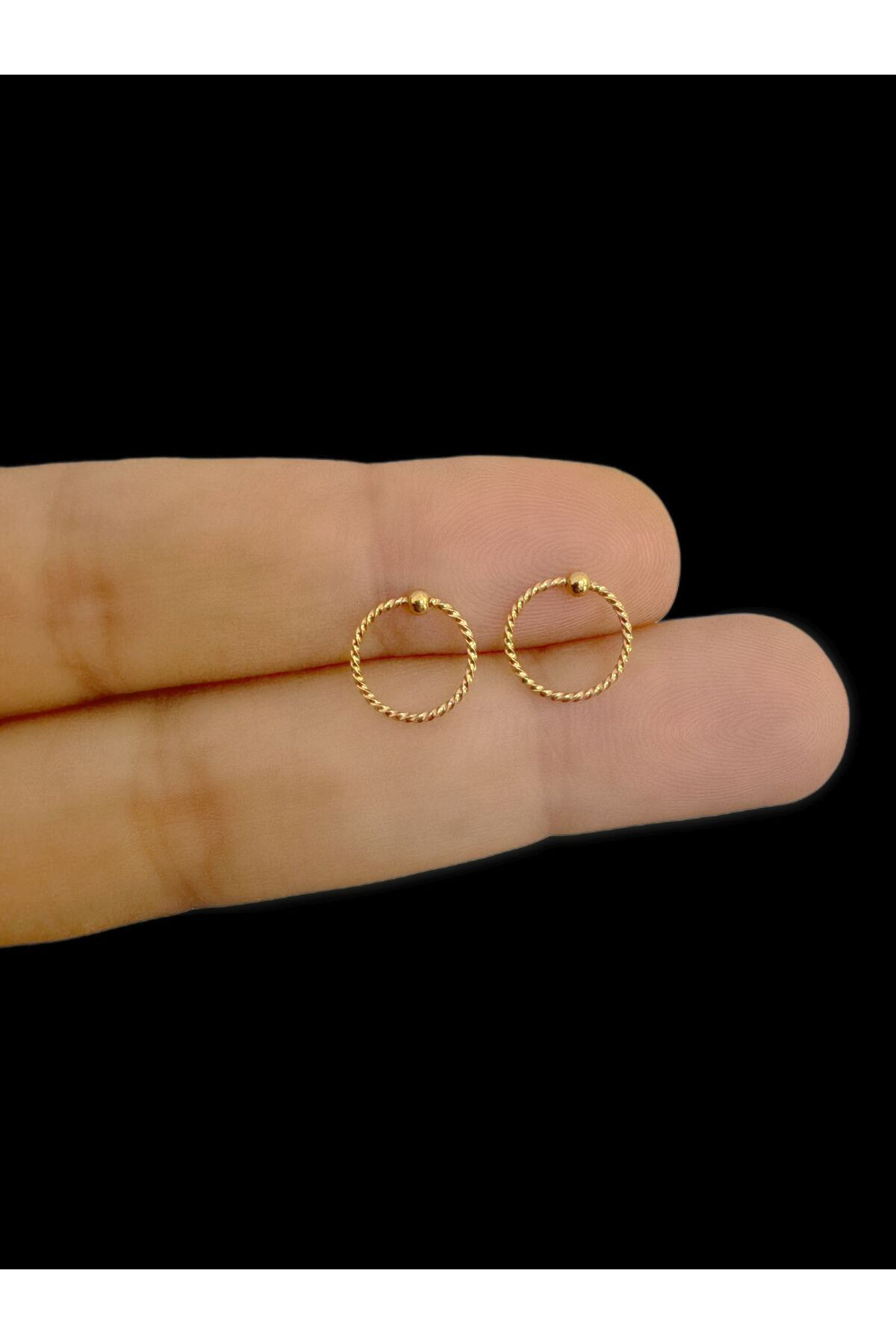Arescollection Cerrahi Çelik 2 Adet İnce Burgulu Model Halka Piercing