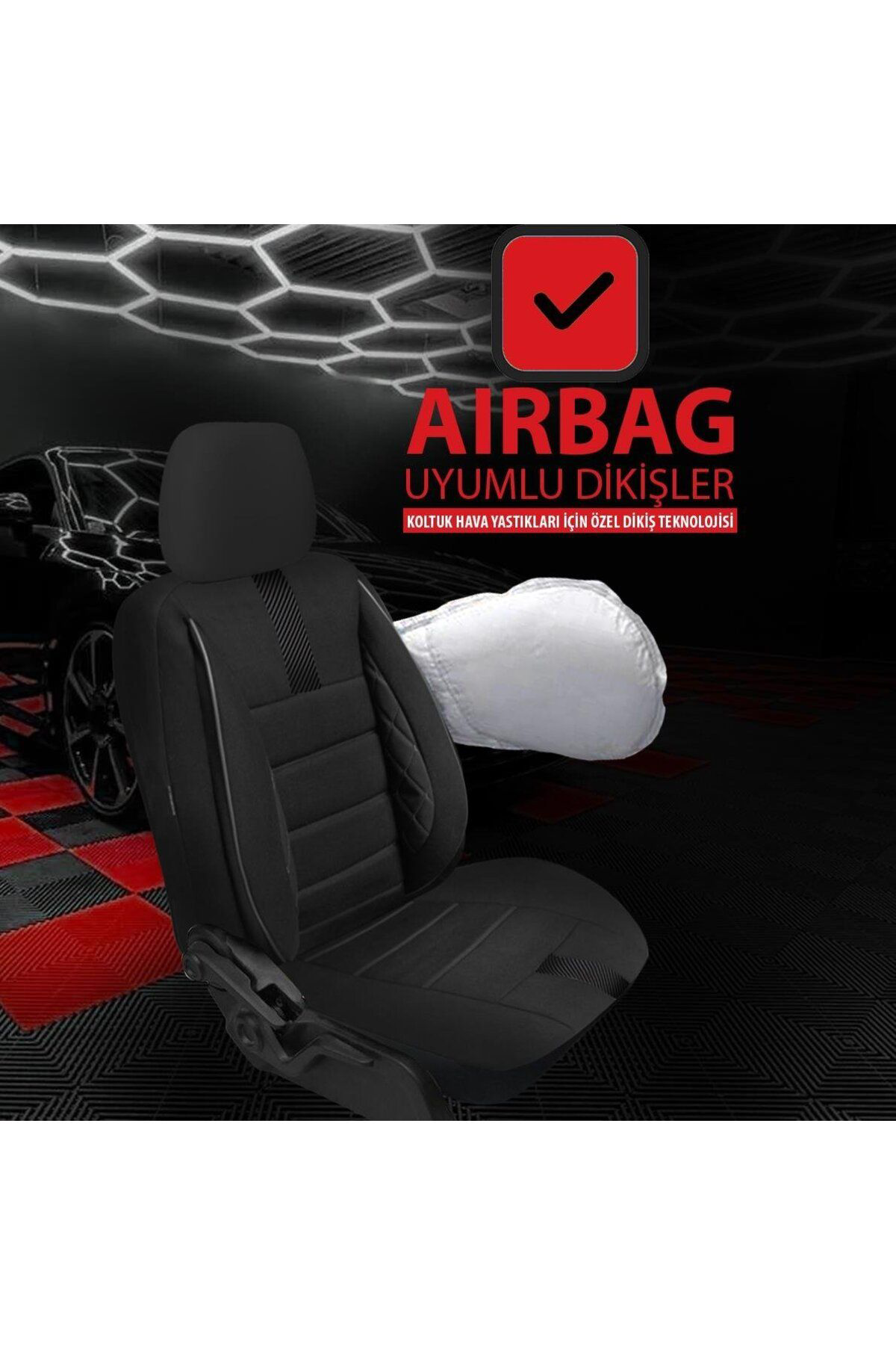 Nice Shop Chevrolet Aveo 2012-2020Uyumlu Oto Koltuk Kilifi Sport Carbon Ser