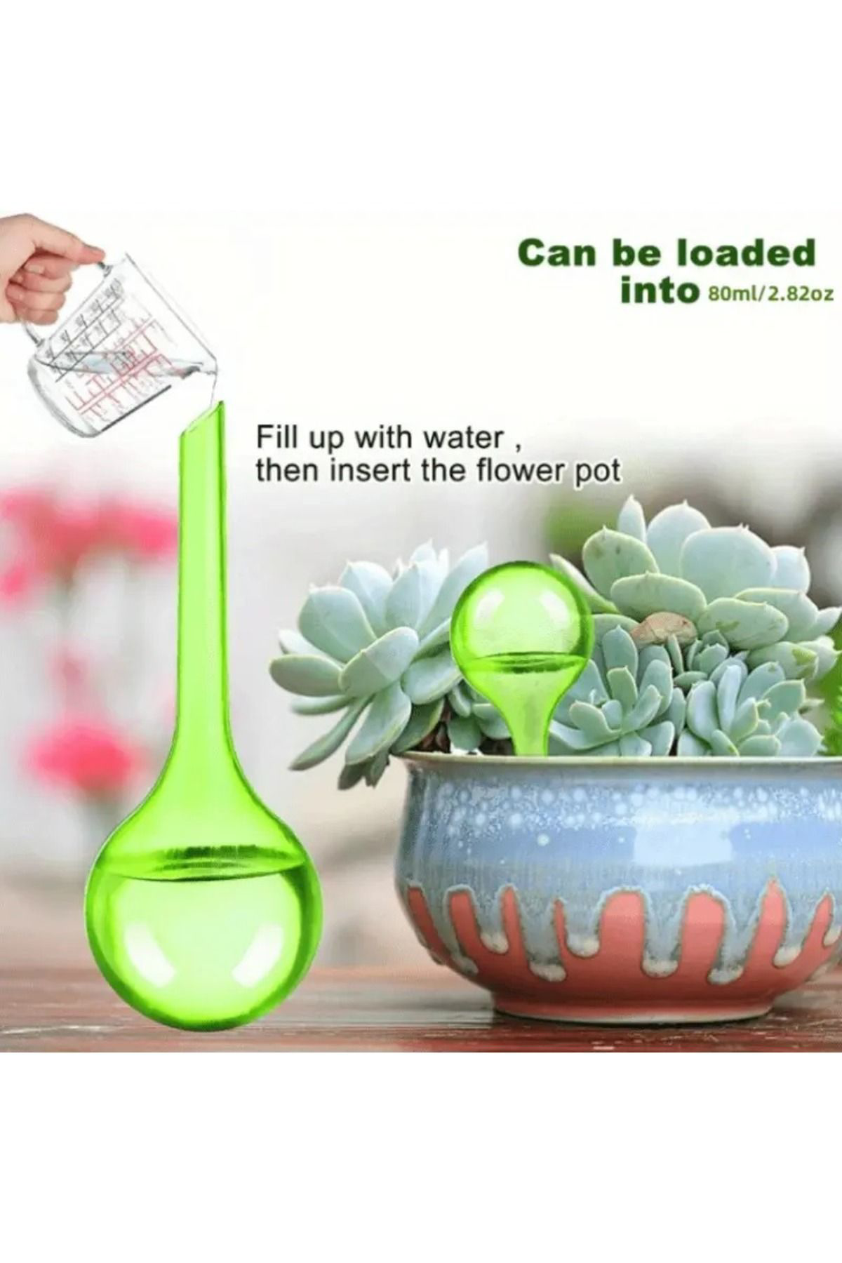 Dodemert Home Çiçek & Bitkilere Yeşil Damla Sulama Hazneli Küre 2Li