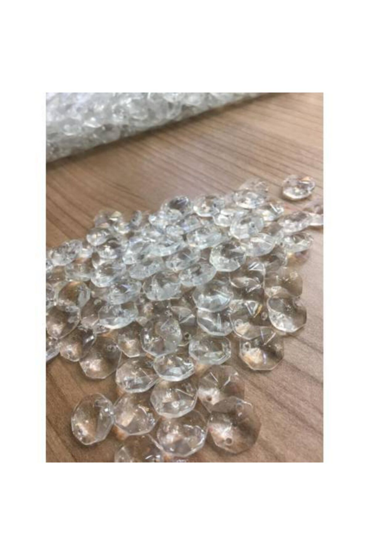 Ada Avize Çift Delikli Baski Octagon 14 Mm Kristal Cam Avize Taşi Kristal S