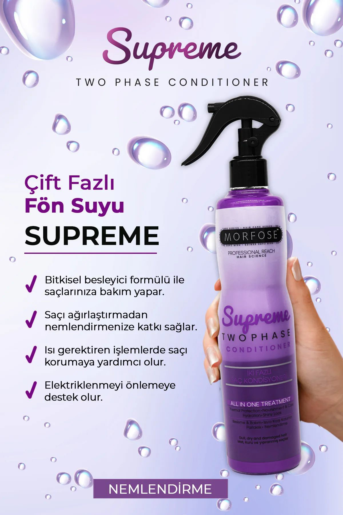 Just Cheap Store Çift Fazli Supreme Kondisyoner Fön Suyu 400 Ml - Mrfs