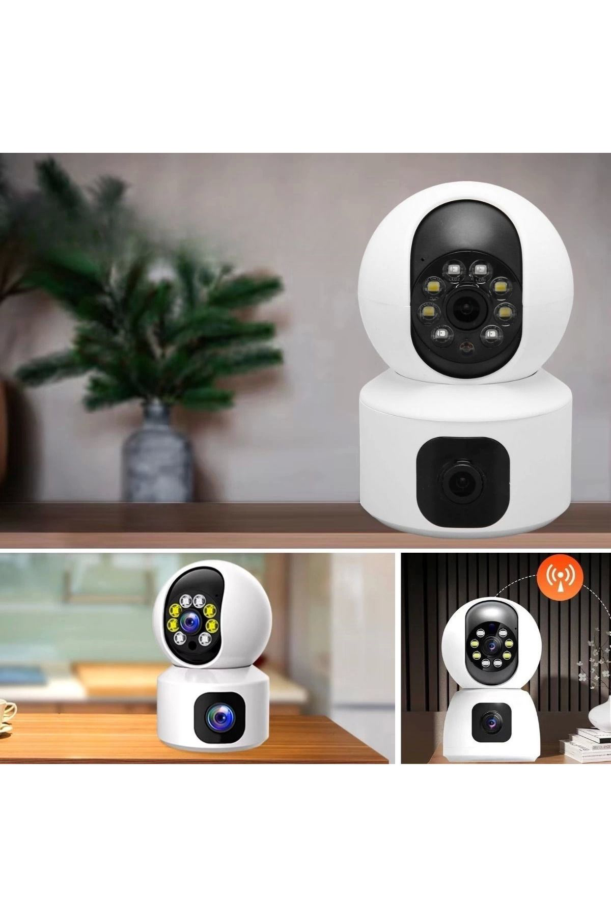 Yusuftex Çift Kamerali Wifi Bağlantili Gece Görüşlü Ev Tipi Güvenlik Kamer