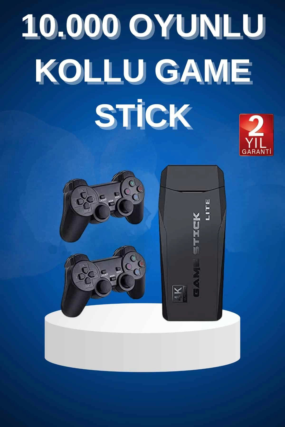 Yusuftex Çift Kollu 2.4G Kablosuz Retro 4K Game Stick 3500 Oyun Atari Hd G