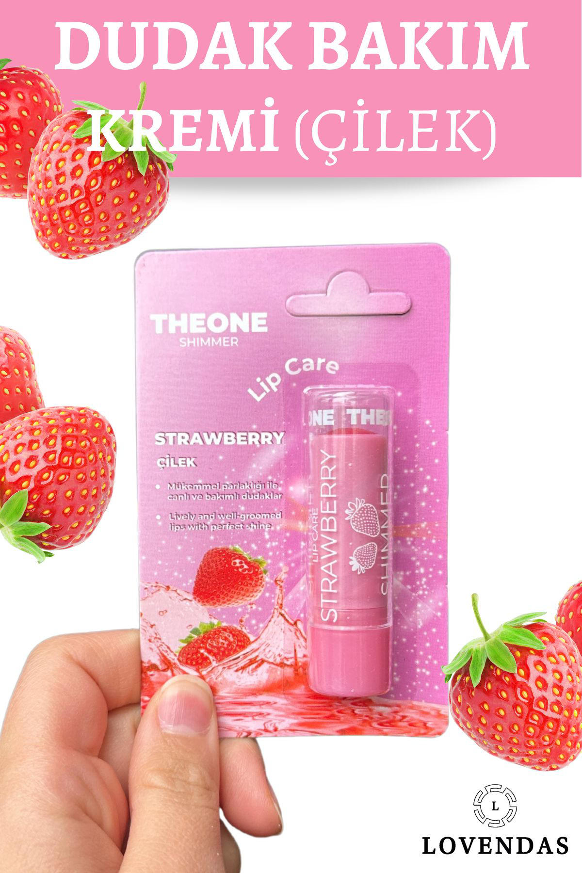 Lovendas Çilekli Lip Balm Dudak Bakim Krem Balsami