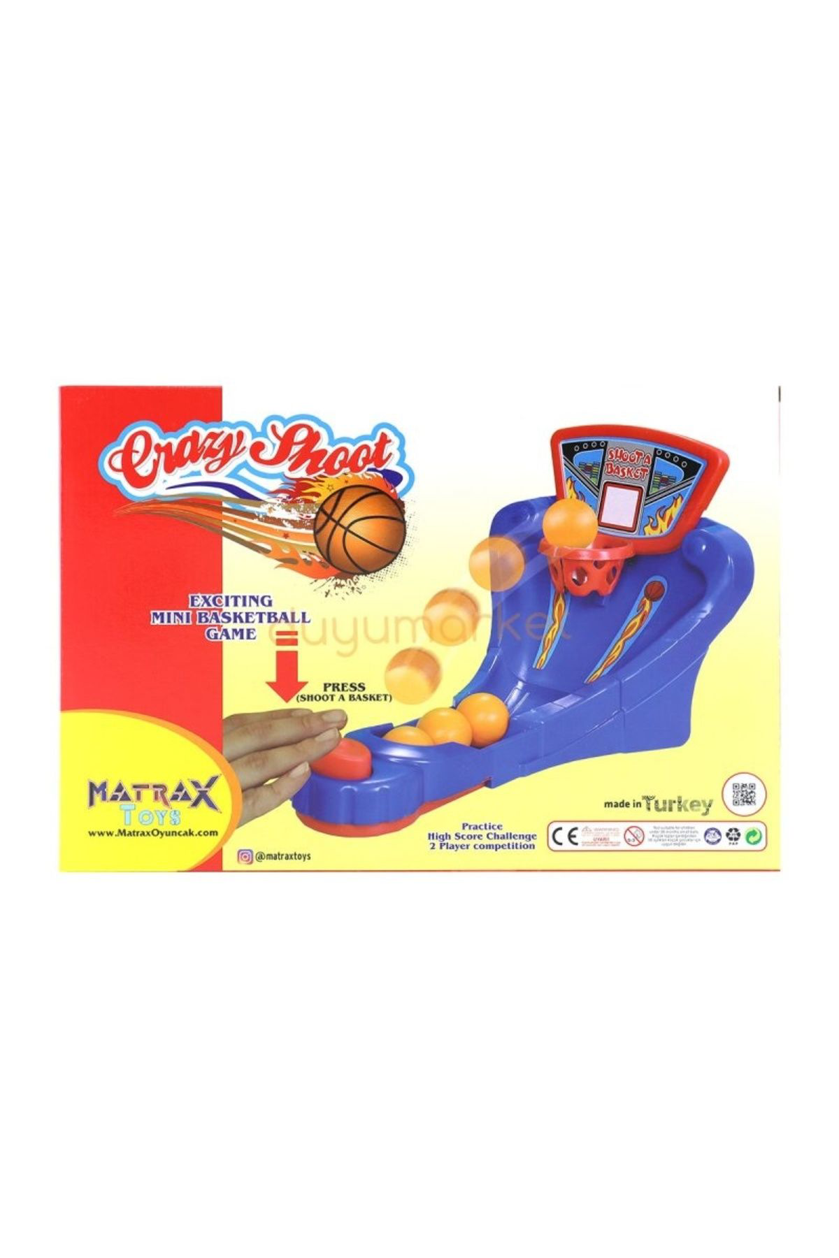 Akçiçek Oyuncak Çilgin Atiş Mini Basket Oyunu